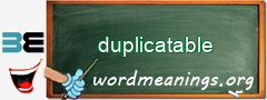 WordMeaning blackboard for duplicatable